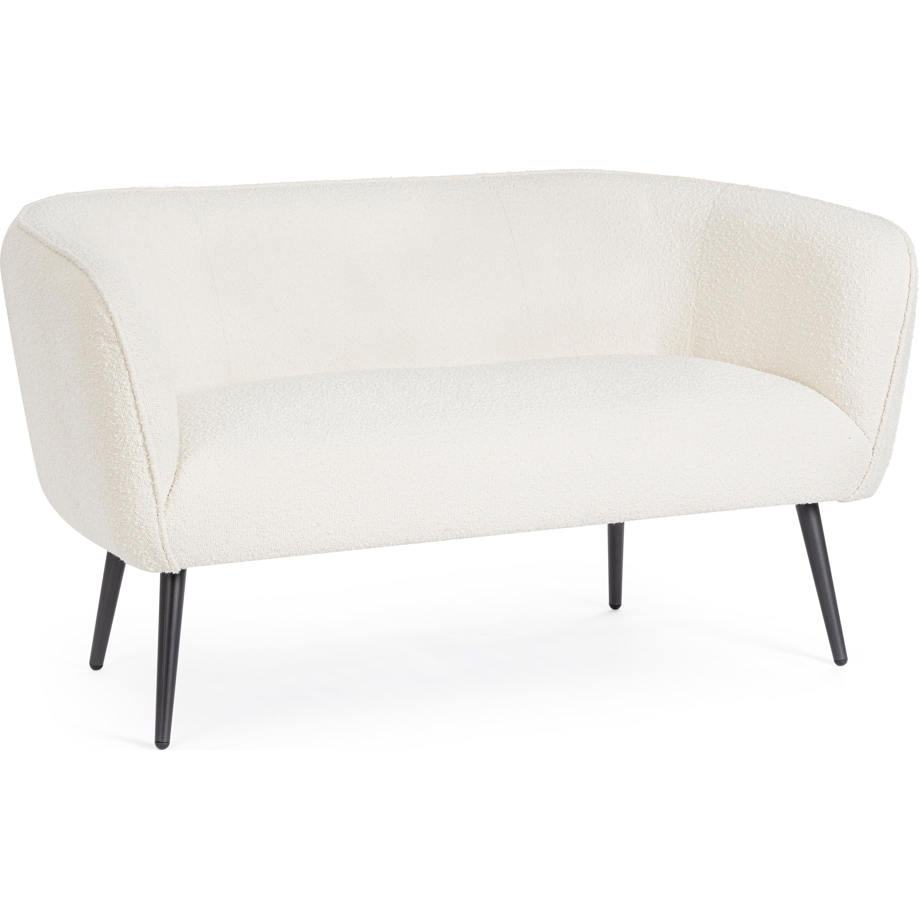 AVRIL 2 vietų sofa, boucle medžiaga, balta