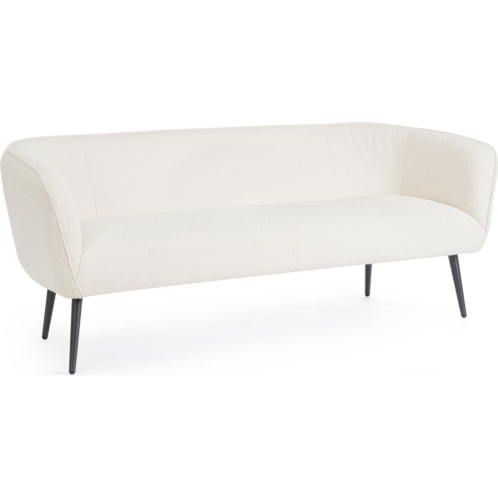 AVRIL 3 vietų sofa, boucle medžiaga, balta