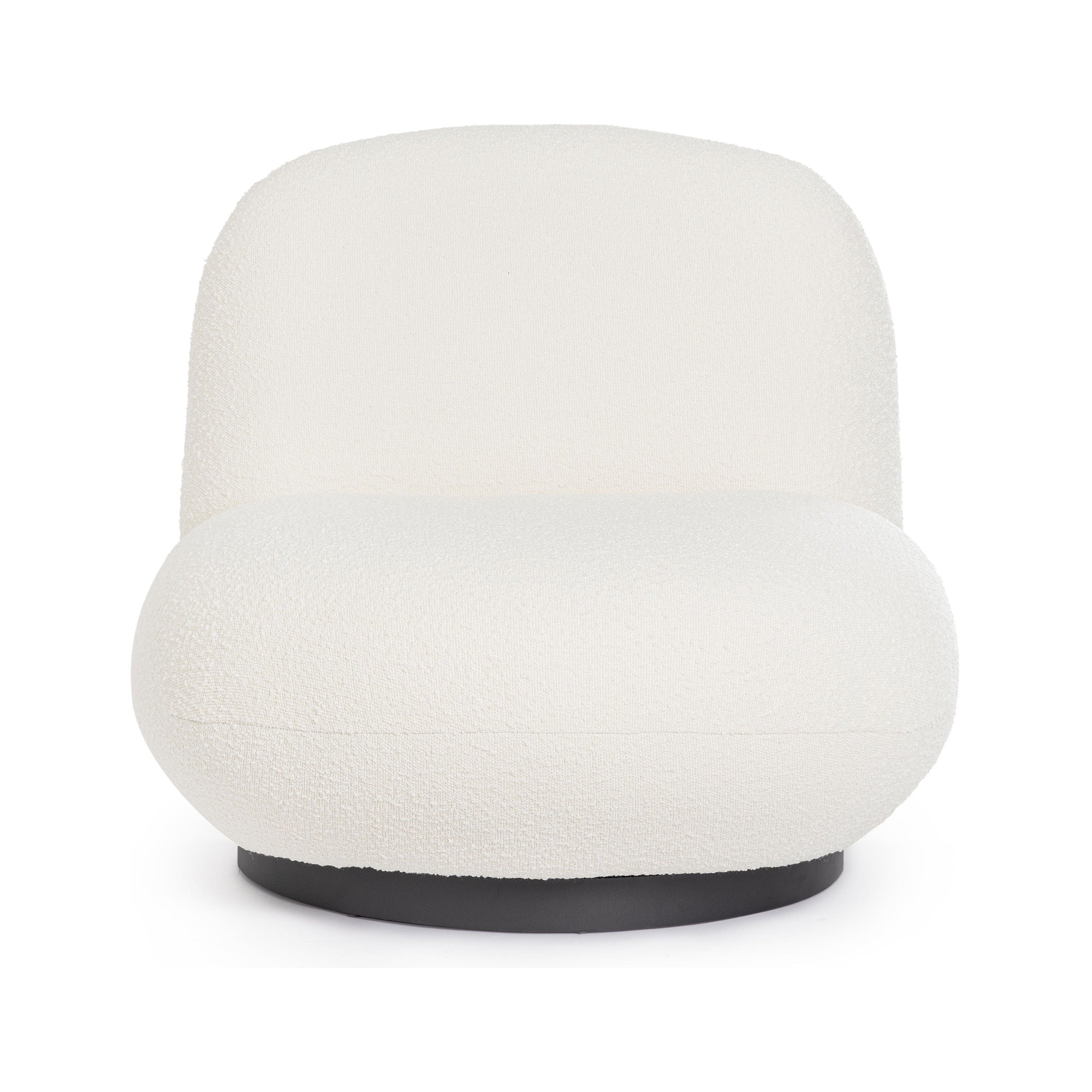 LARGOT fotelis, baltos spalvos, boucle