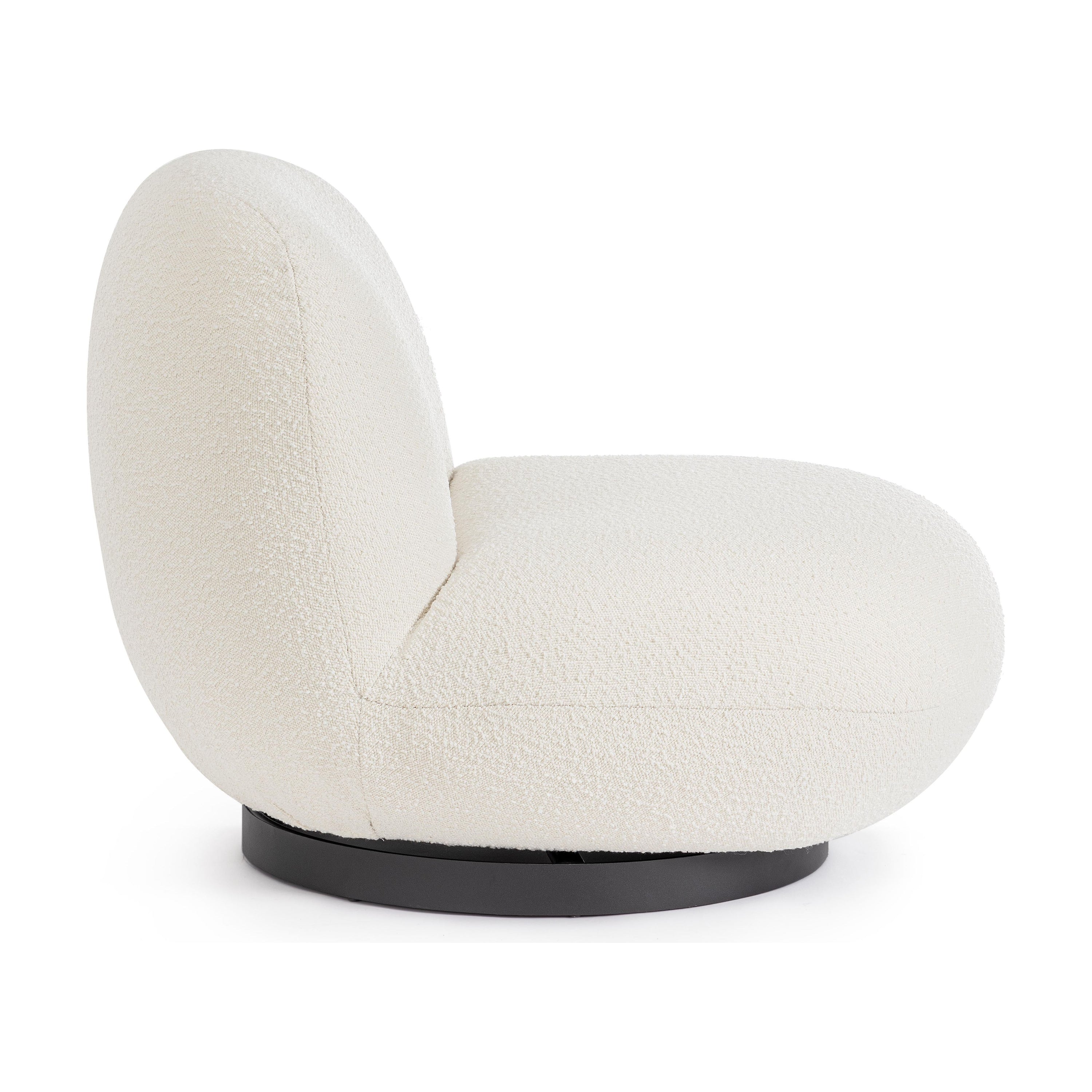 LARGOT fotelis, baltos spalvos, boucle