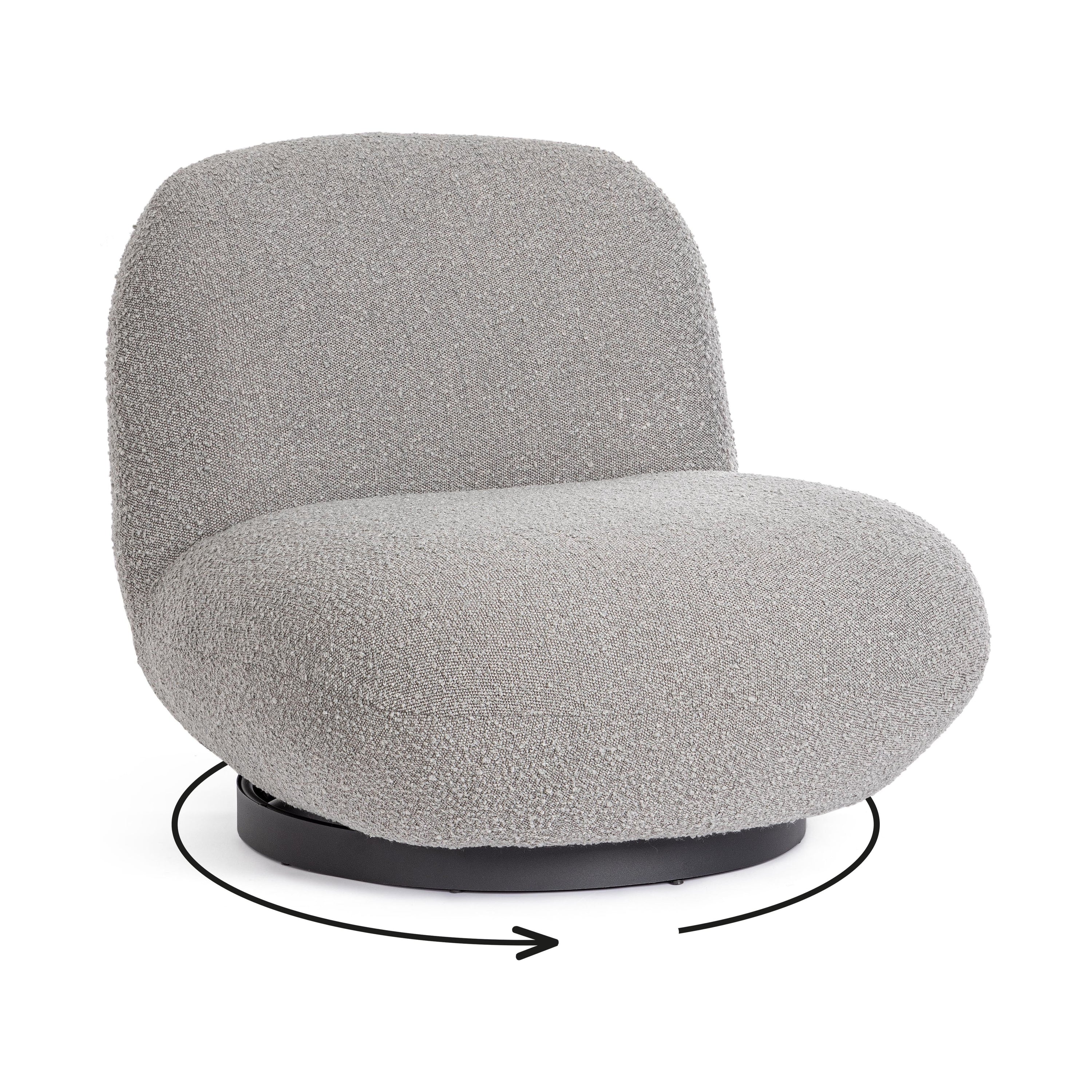 LARGOT fotelis, pilkos spalvos, boucle