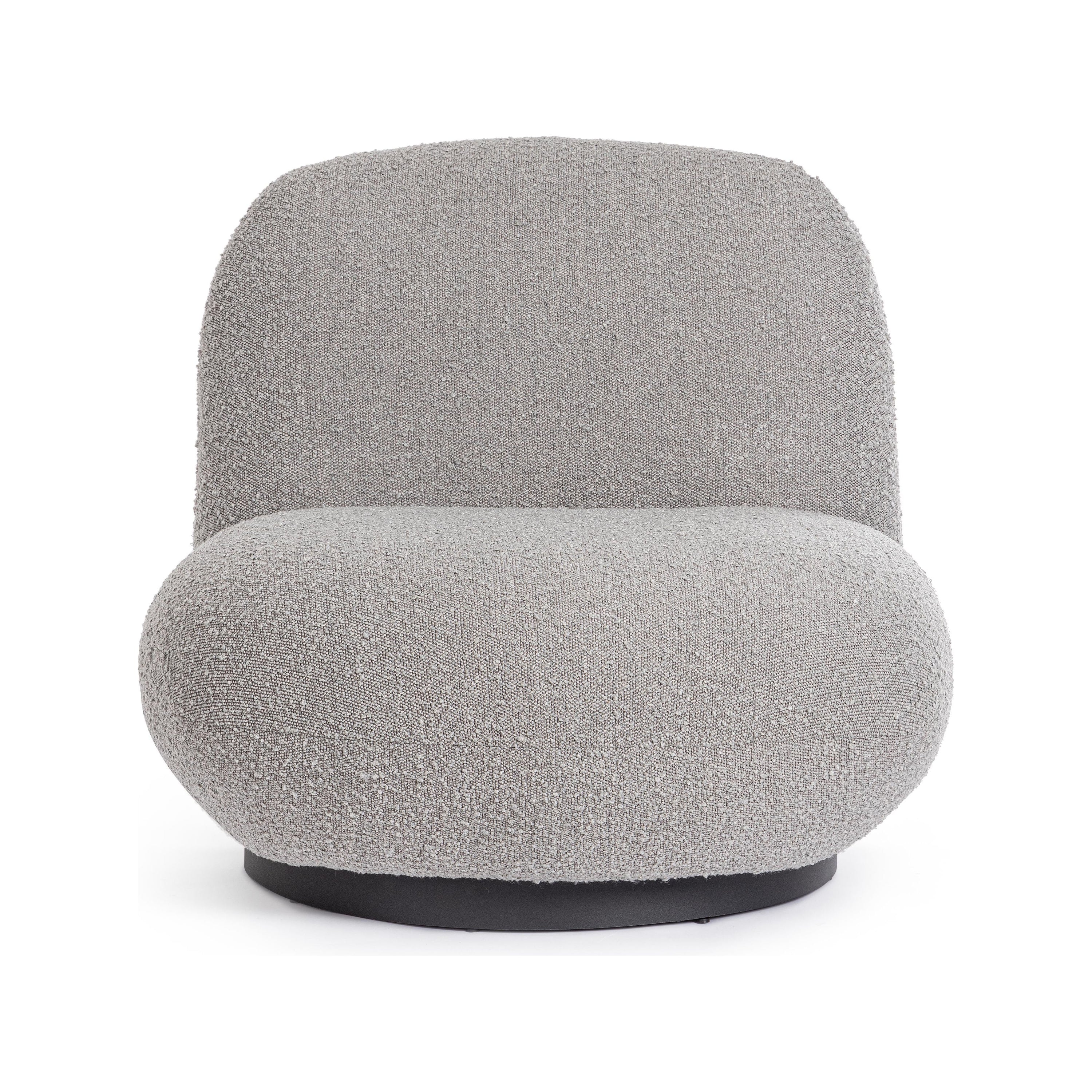 LARGOT fotelis, pilkos spalvos, boucle