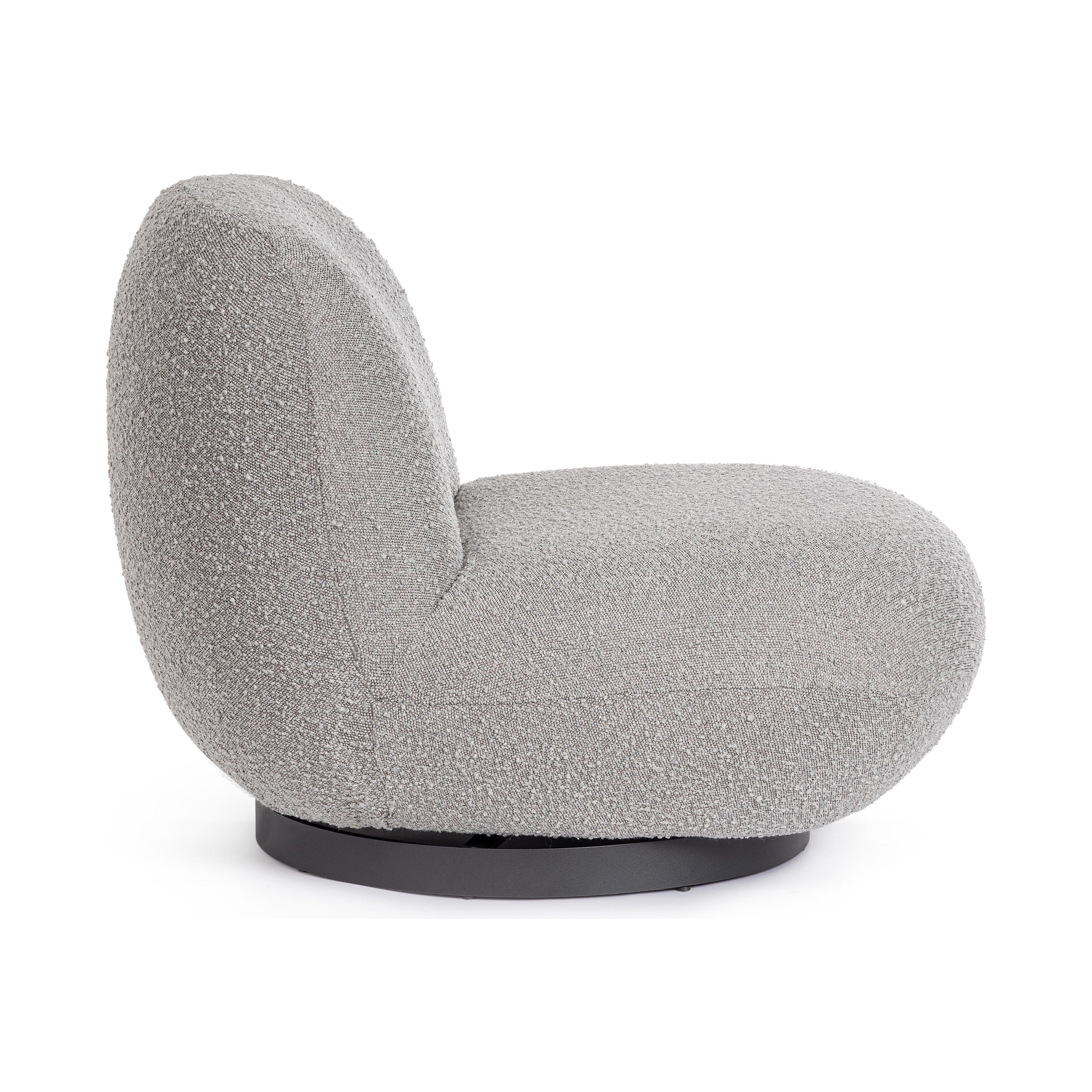 LARGOT fotelis, pilkos spalvos, boucle