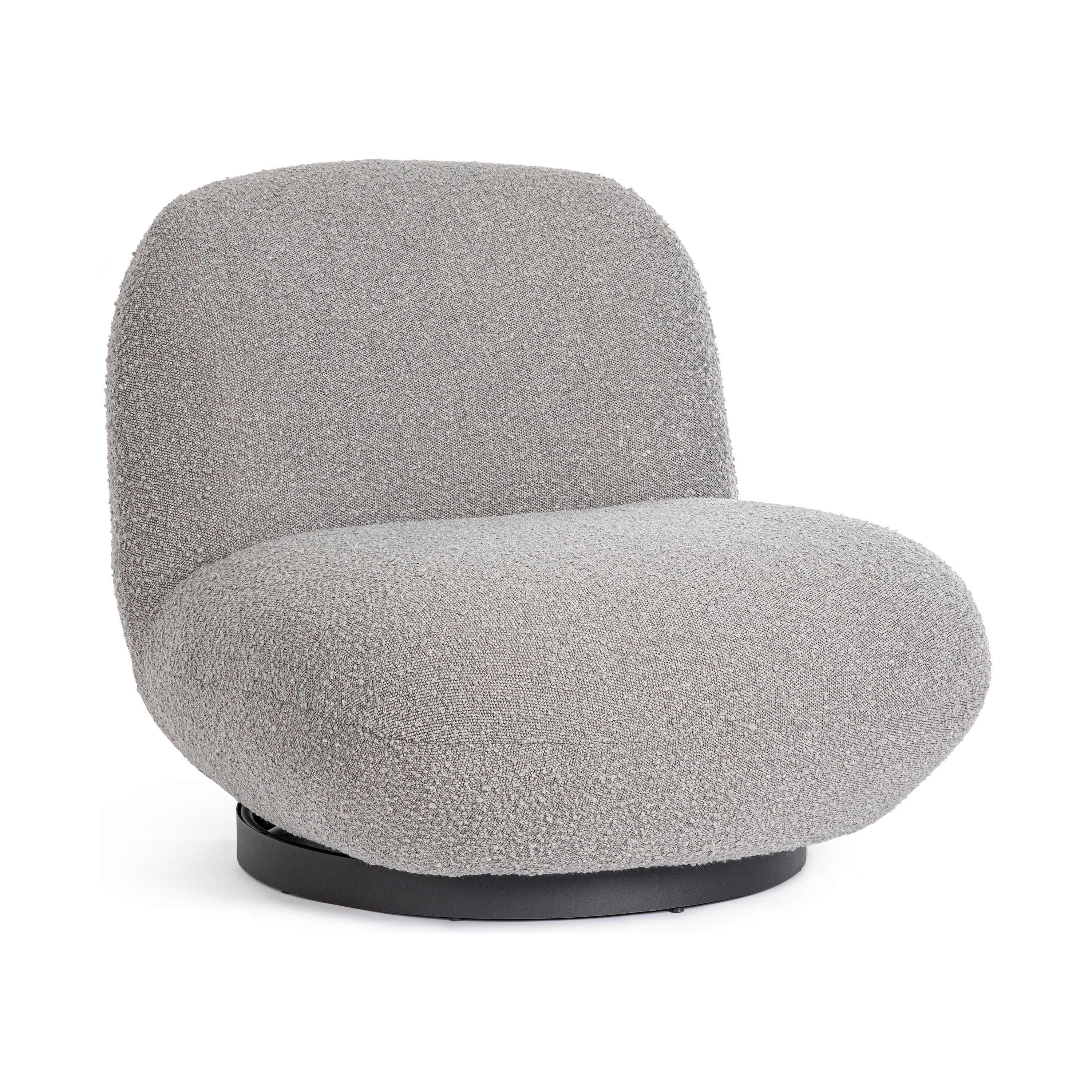 LARGOT fotelis, pilkos spalvos, boucle