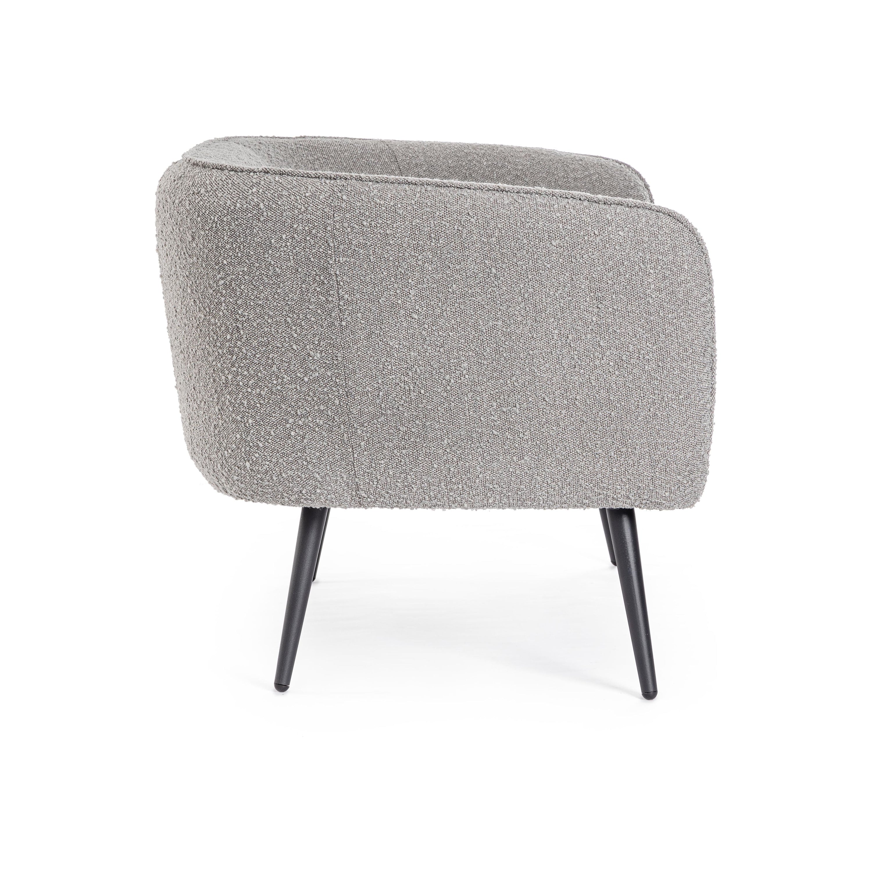 AVRIL 2 vietų sofa, boucle medžiaga, pilka