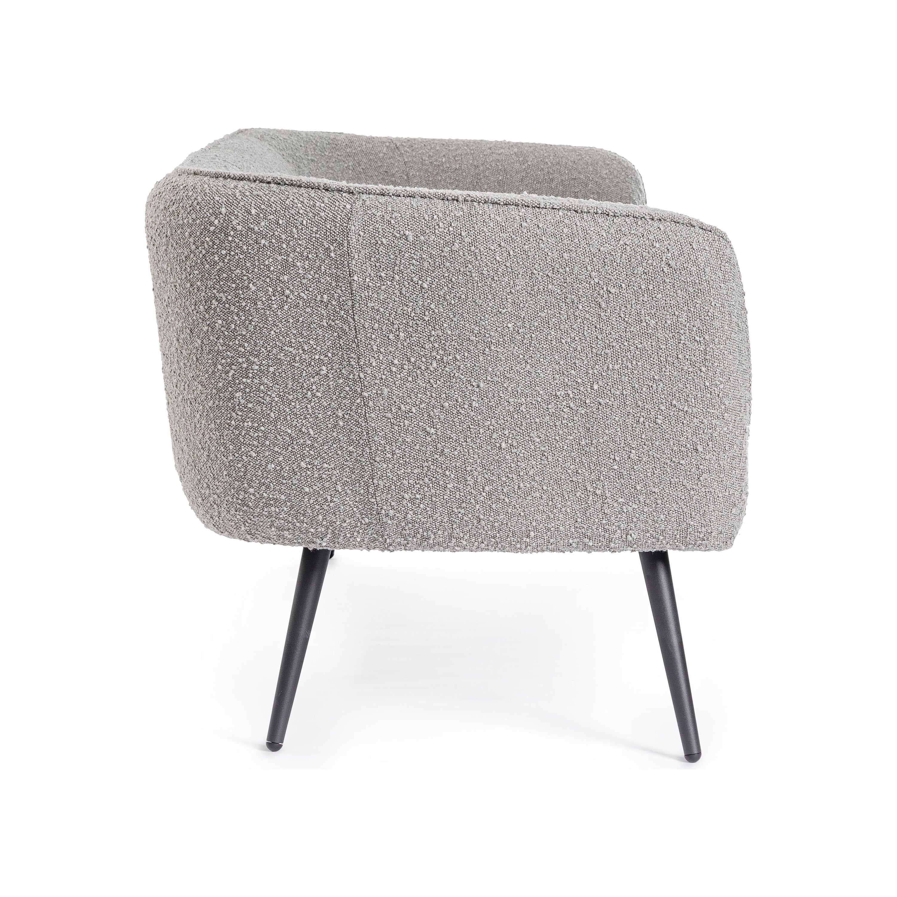 AVRIL 3 vietų sofa, boucle medžiaga, pilka