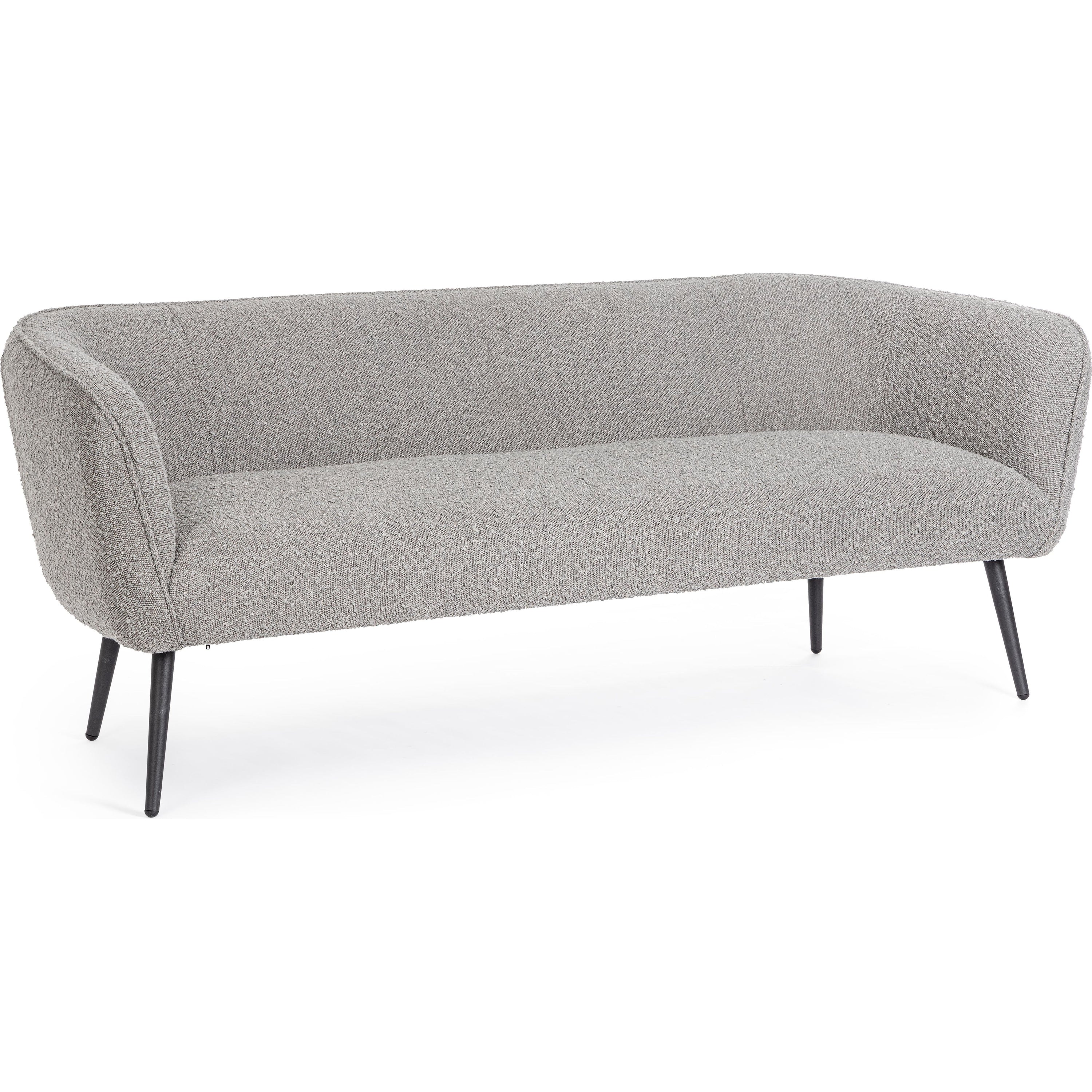 AVRIL 3 vietų sofa, boucle medžiaga, pilka