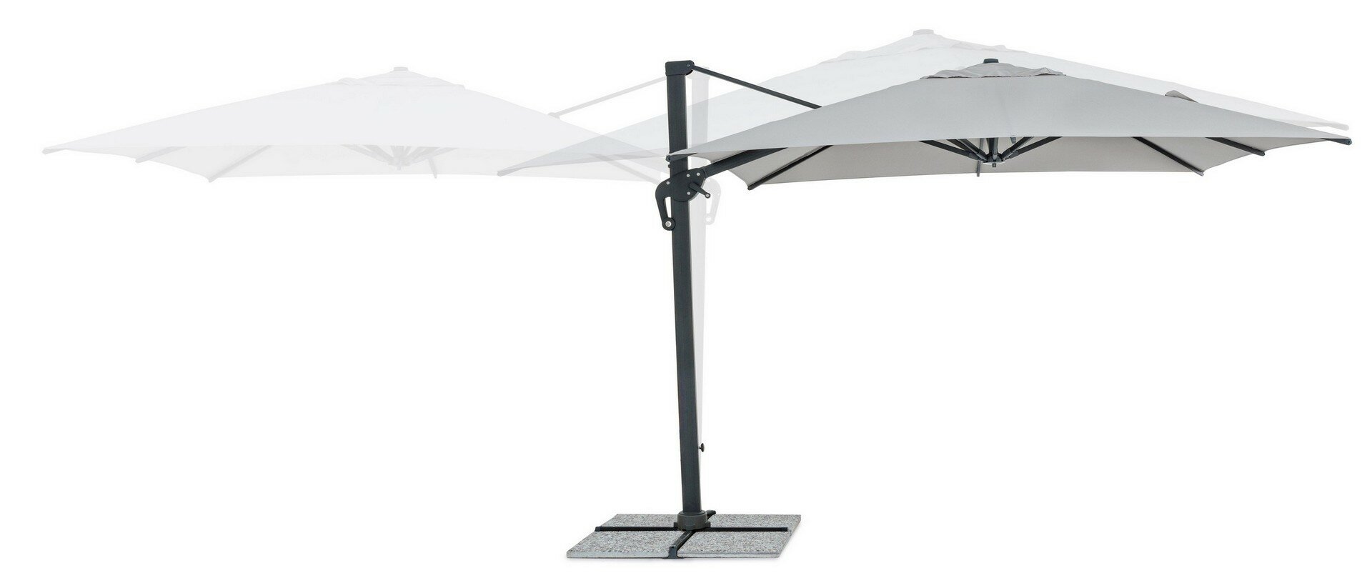 Umbrella INES, 3x3 m, light grey
