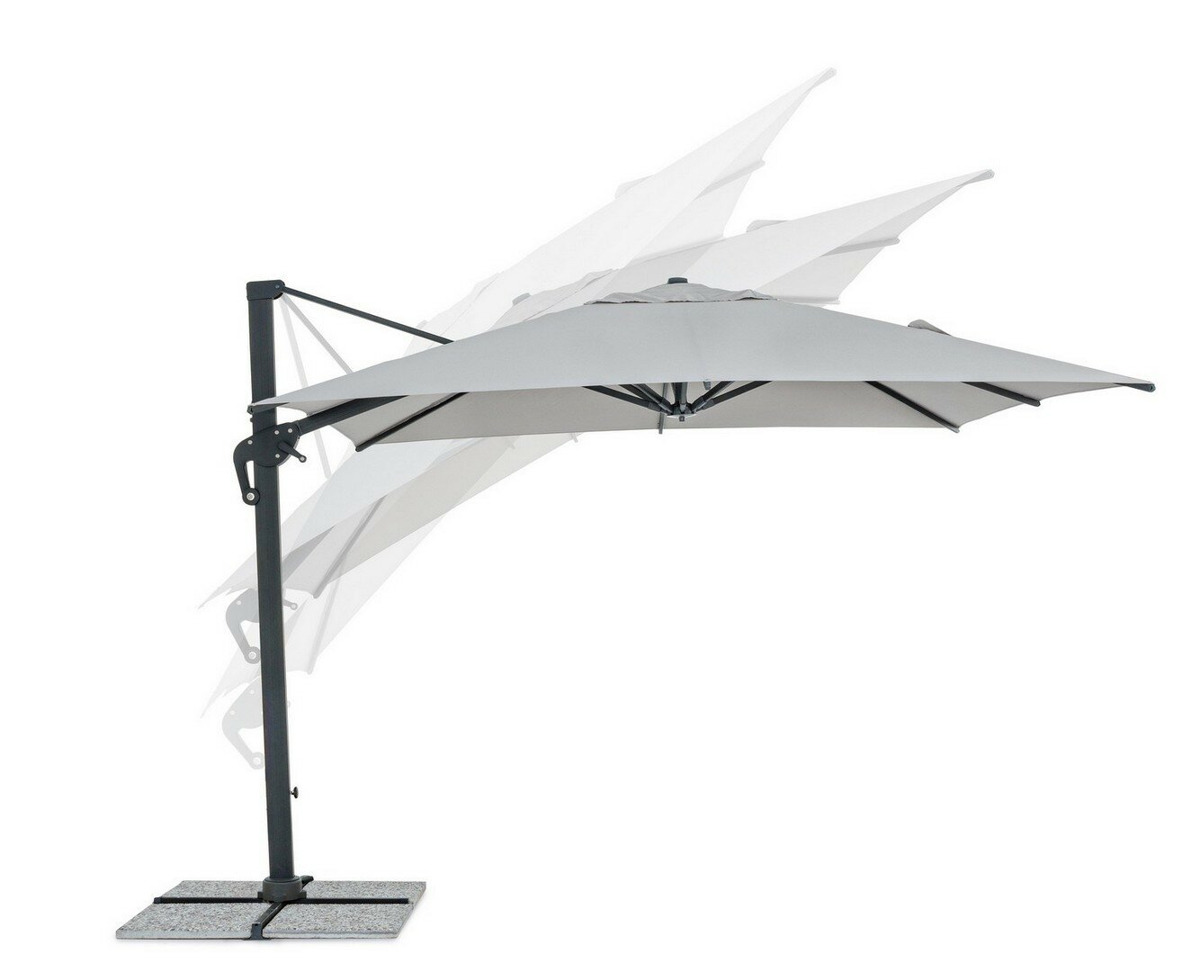 Umbrella INES, 3x3 m, light grey