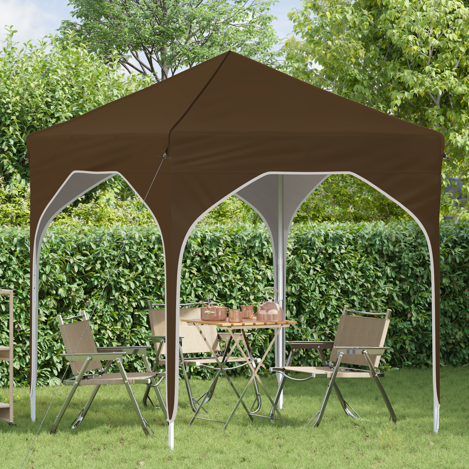 Pop-up šventinis palapinė 194 x 194 x 245 cm Taupe