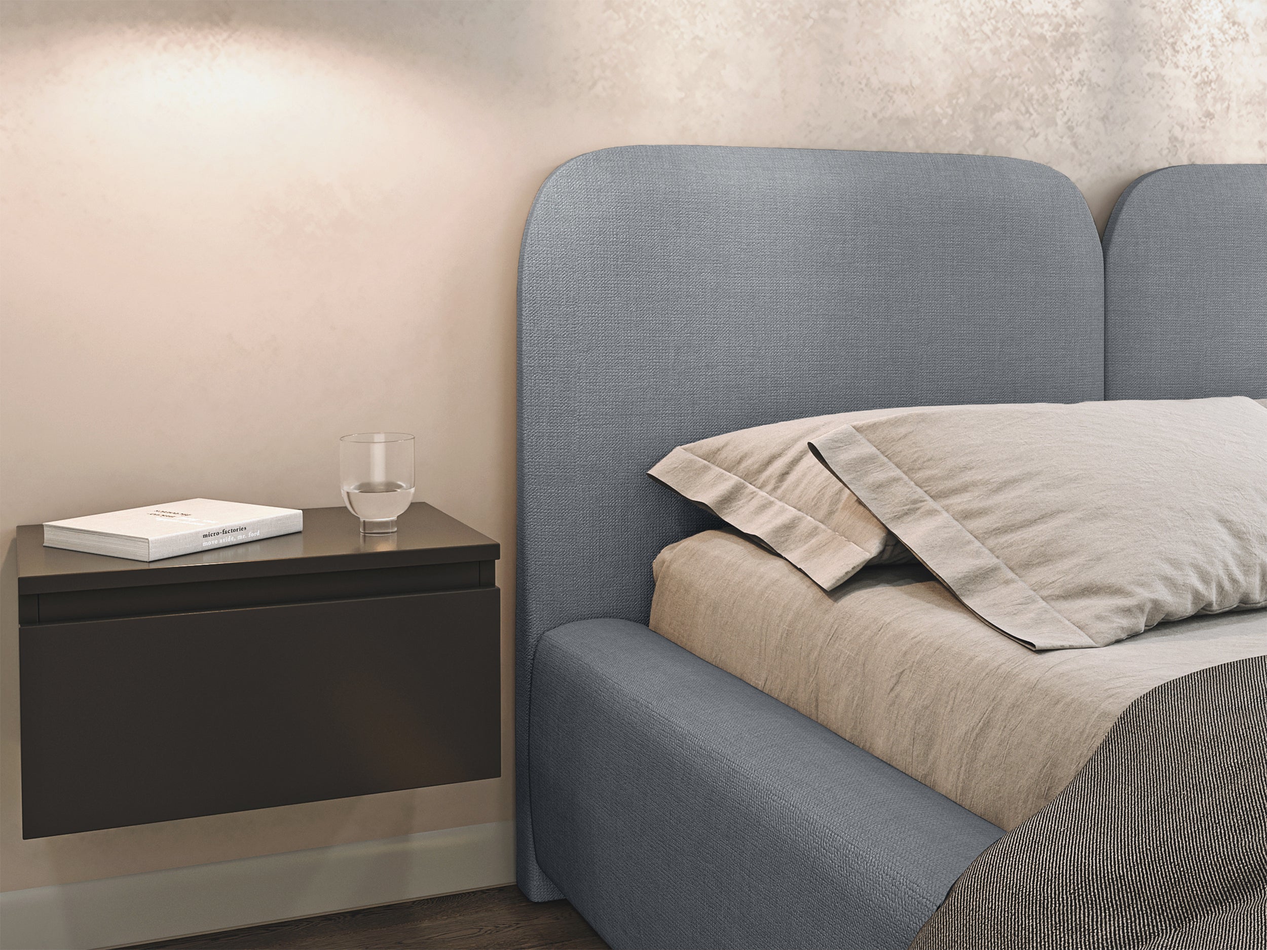 COMOVES LIBERTY bedroom bed, dark grey