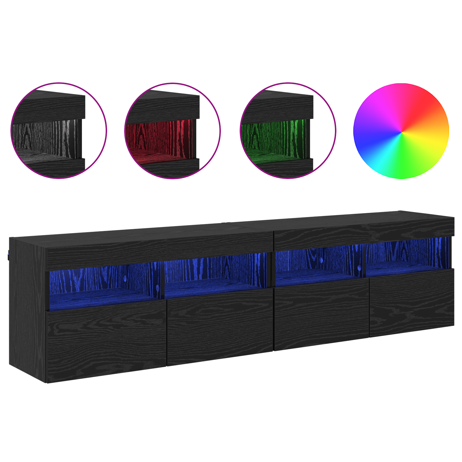 TV sieniniai spintelės 2 pcs Juodas ąžuolas 80 x 30 x 40 cm