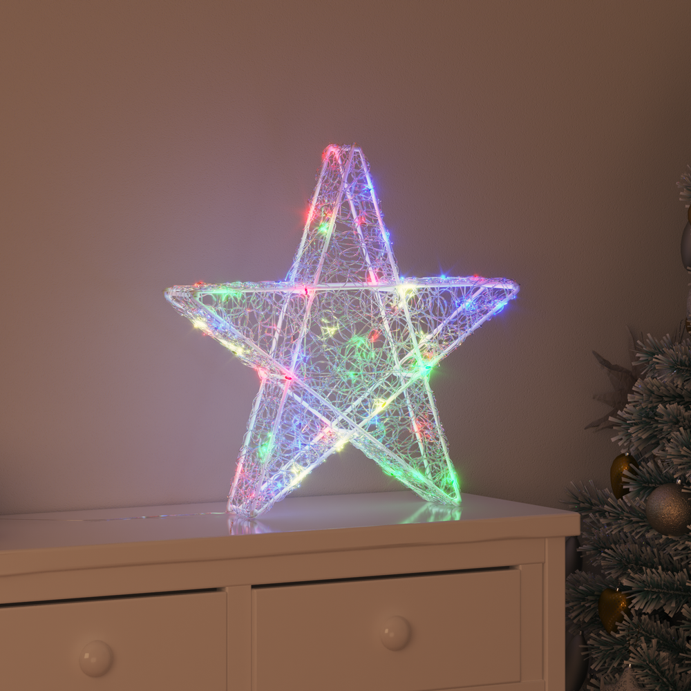 3D žvaigždė su 50 LED Įvairiaspalvis 55 x 53.5 x 10 cm Akrilas