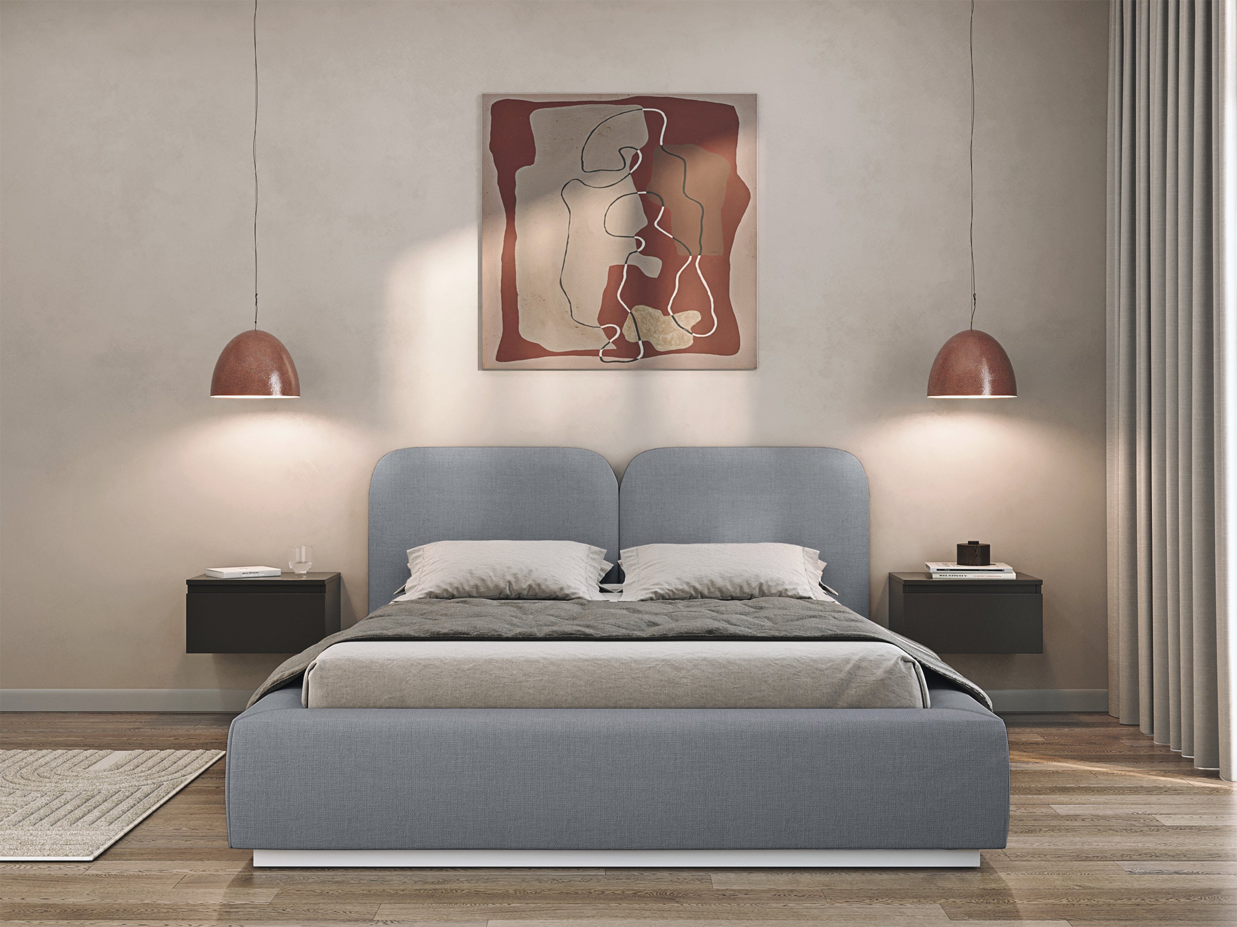 COMOVES LIBERTY bedroom bed, dark grey
