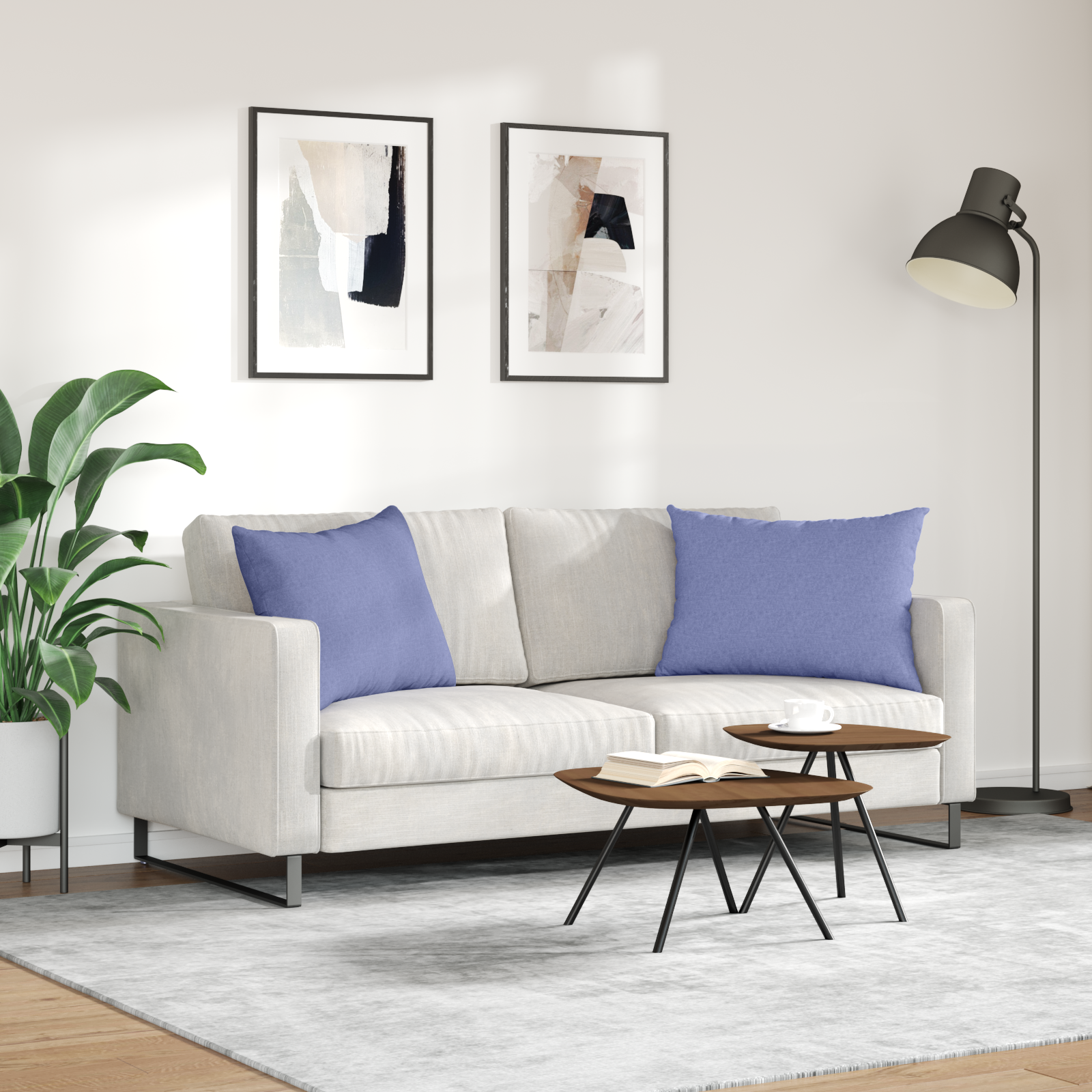 Dīvāna Spilveni 2 gab Zili 70 x 50 cm audums