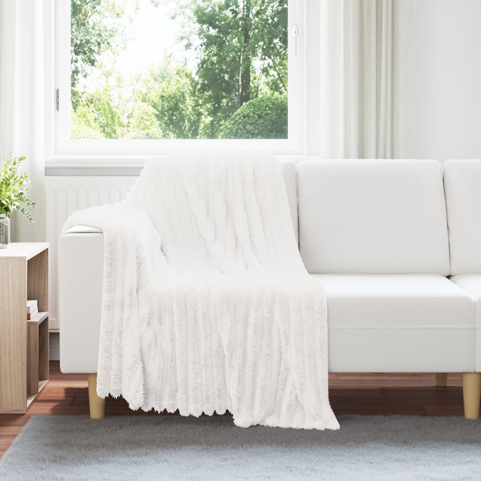 Throw Blankets 6 pcs White 150 x 130 cm Fleece