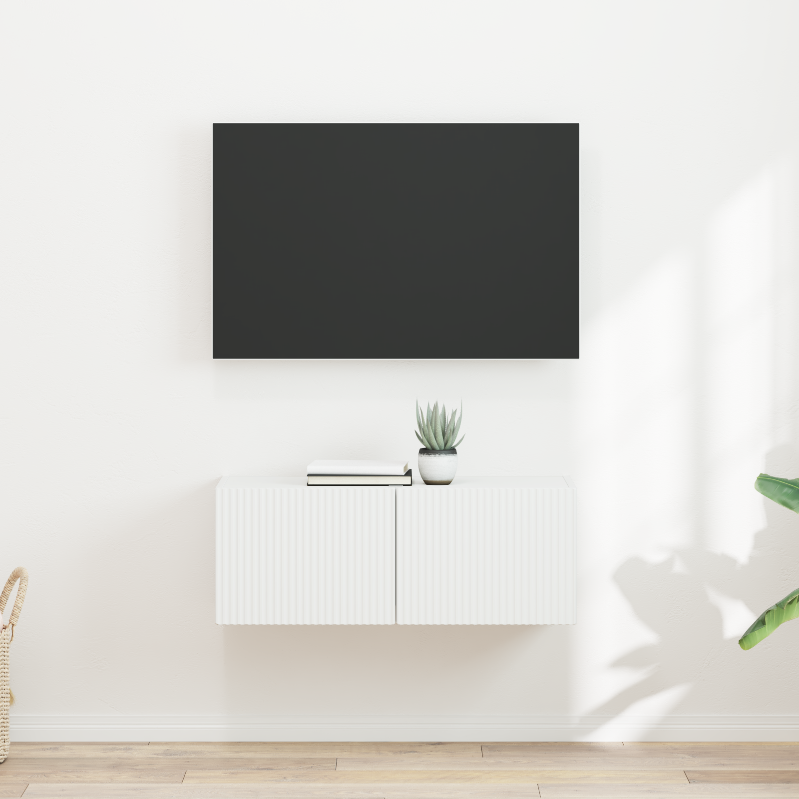 TV sieninė spintelė 2 pcs Balta 39 x 31 x 29,5 cm