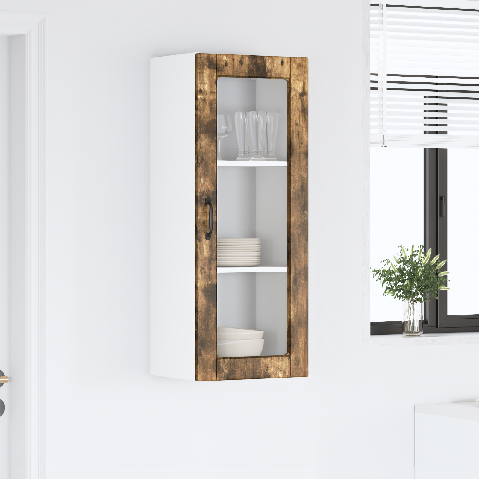 Kitchen Cabinet with Shelf Smoked Oak 40 x 31 x 100 cm