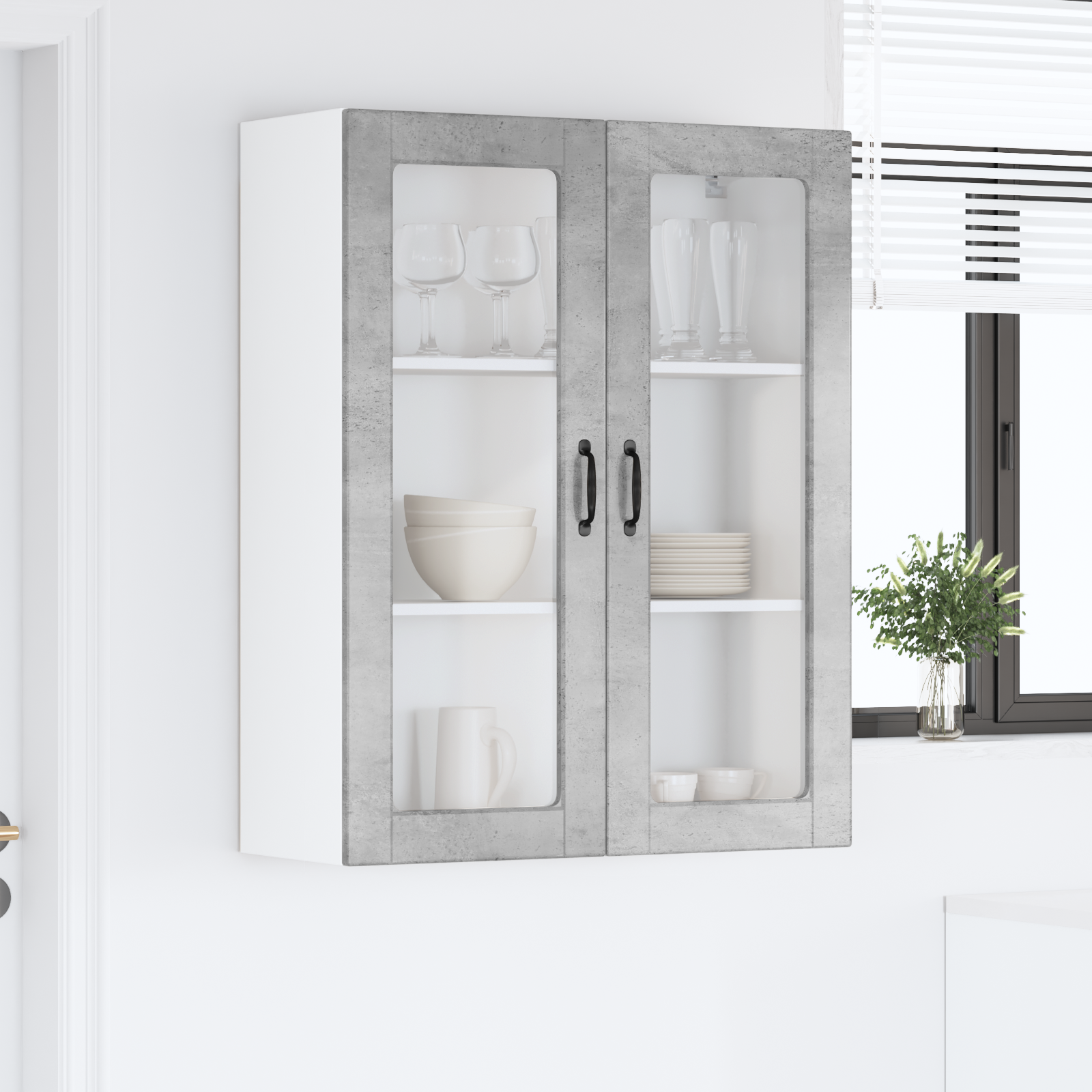 Virtuvės sieninė spintelė Betono pilka 80 x 31 x 100 cm
