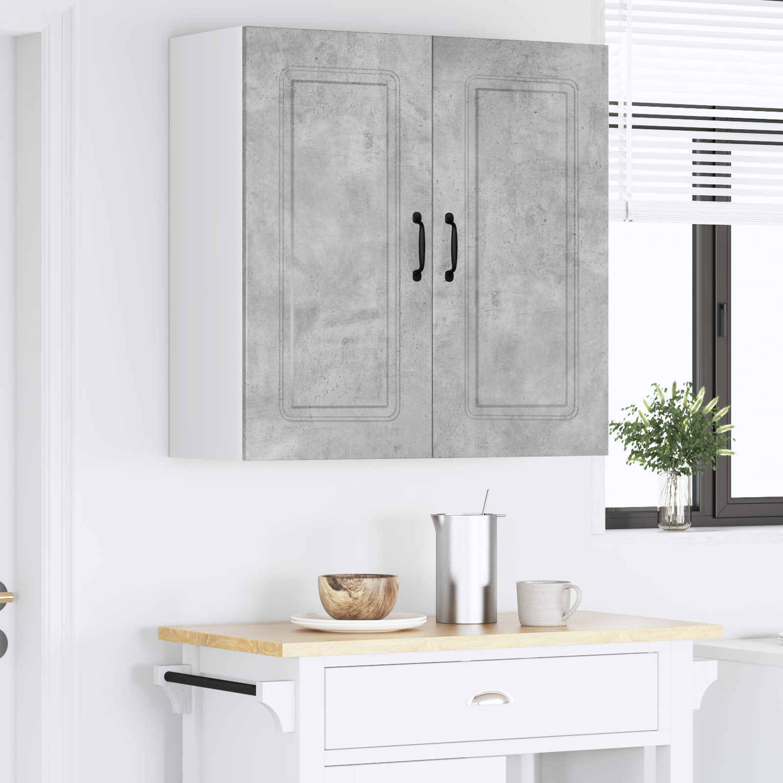 Virtuvės sieninė spintelė Betono pilka 80 x 31 x 80 cm