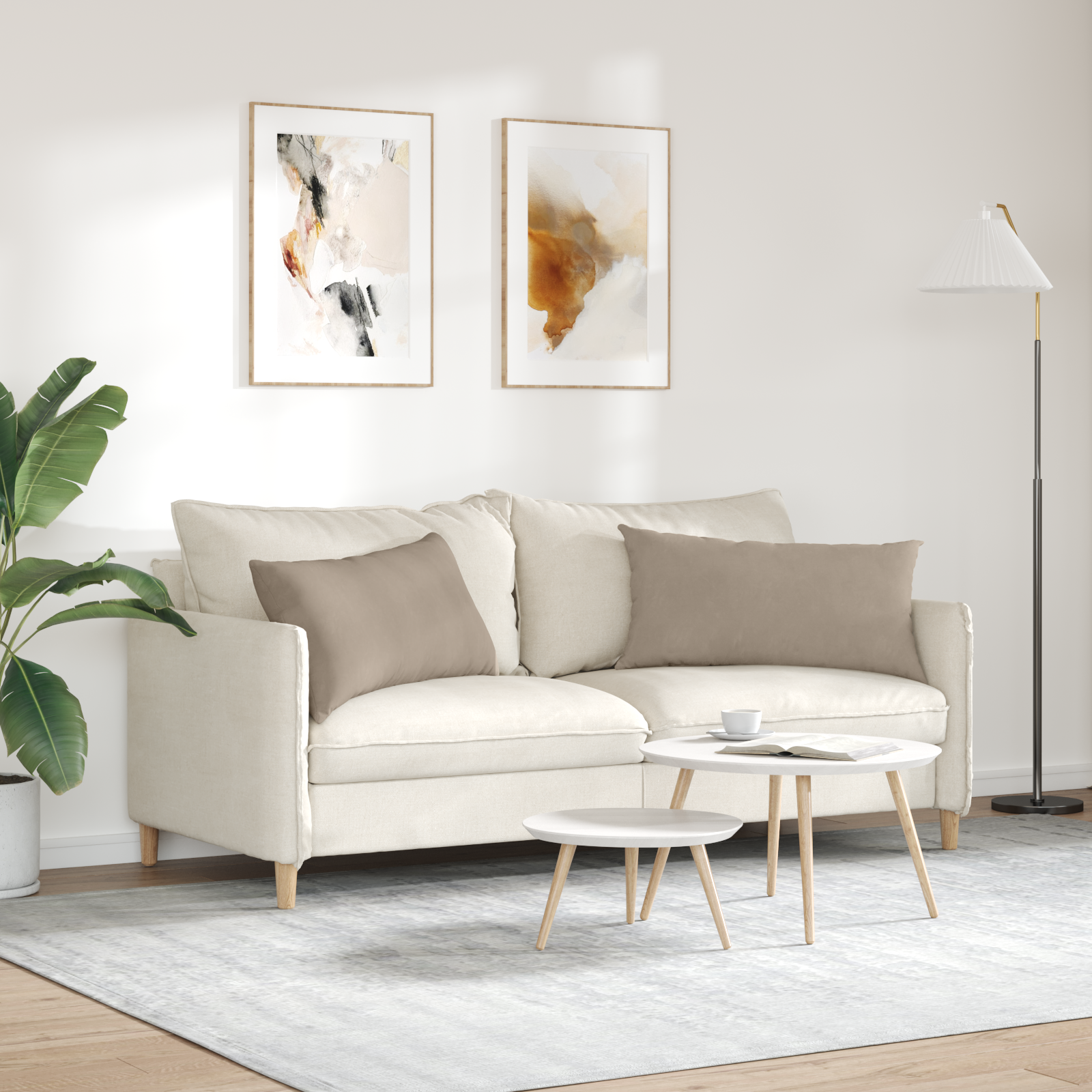 Sofa Pagalvės 2 pcs Taupe 80 x 40 cm audinys