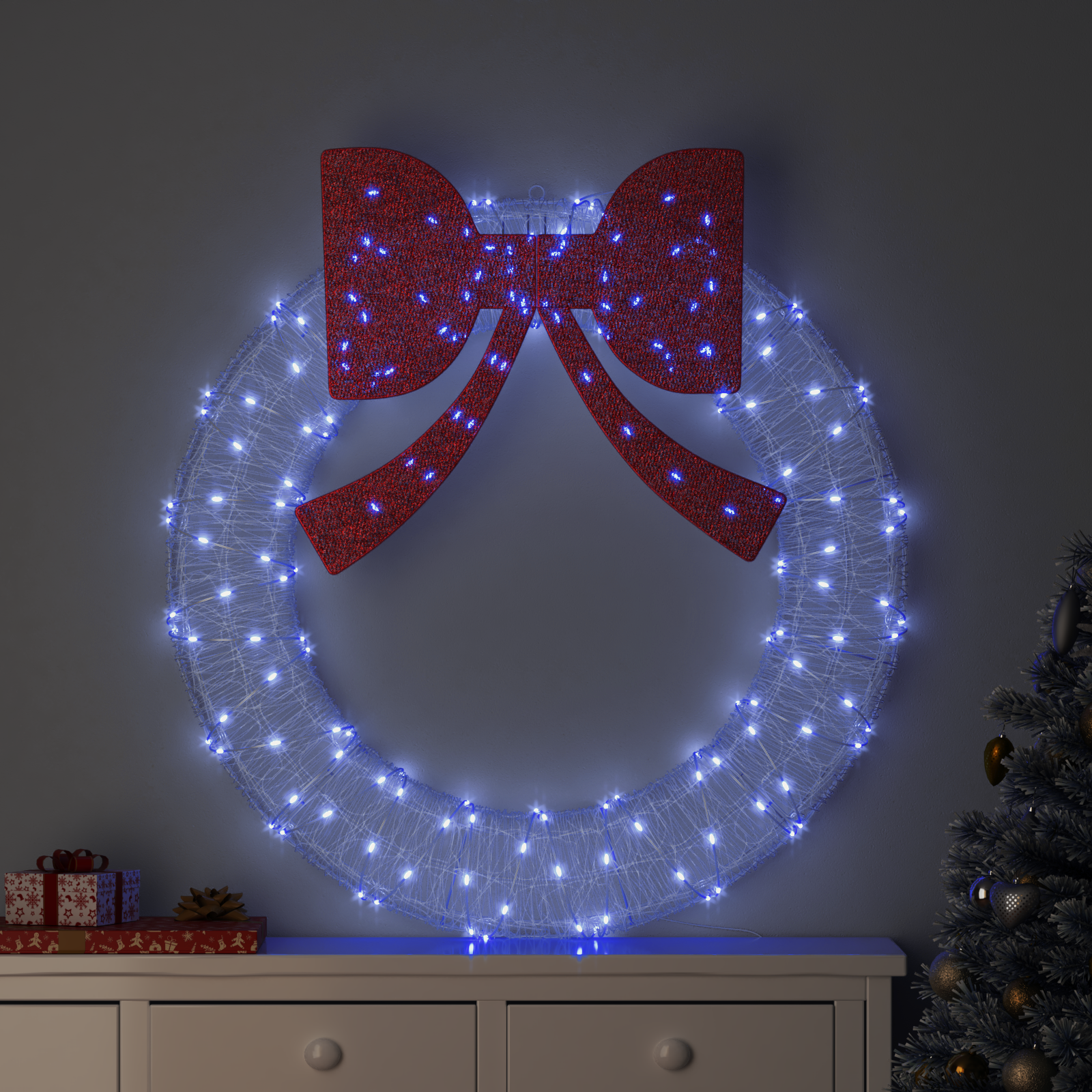 Vainikas su 150 LED Mėlyna 120 cm Akrilas