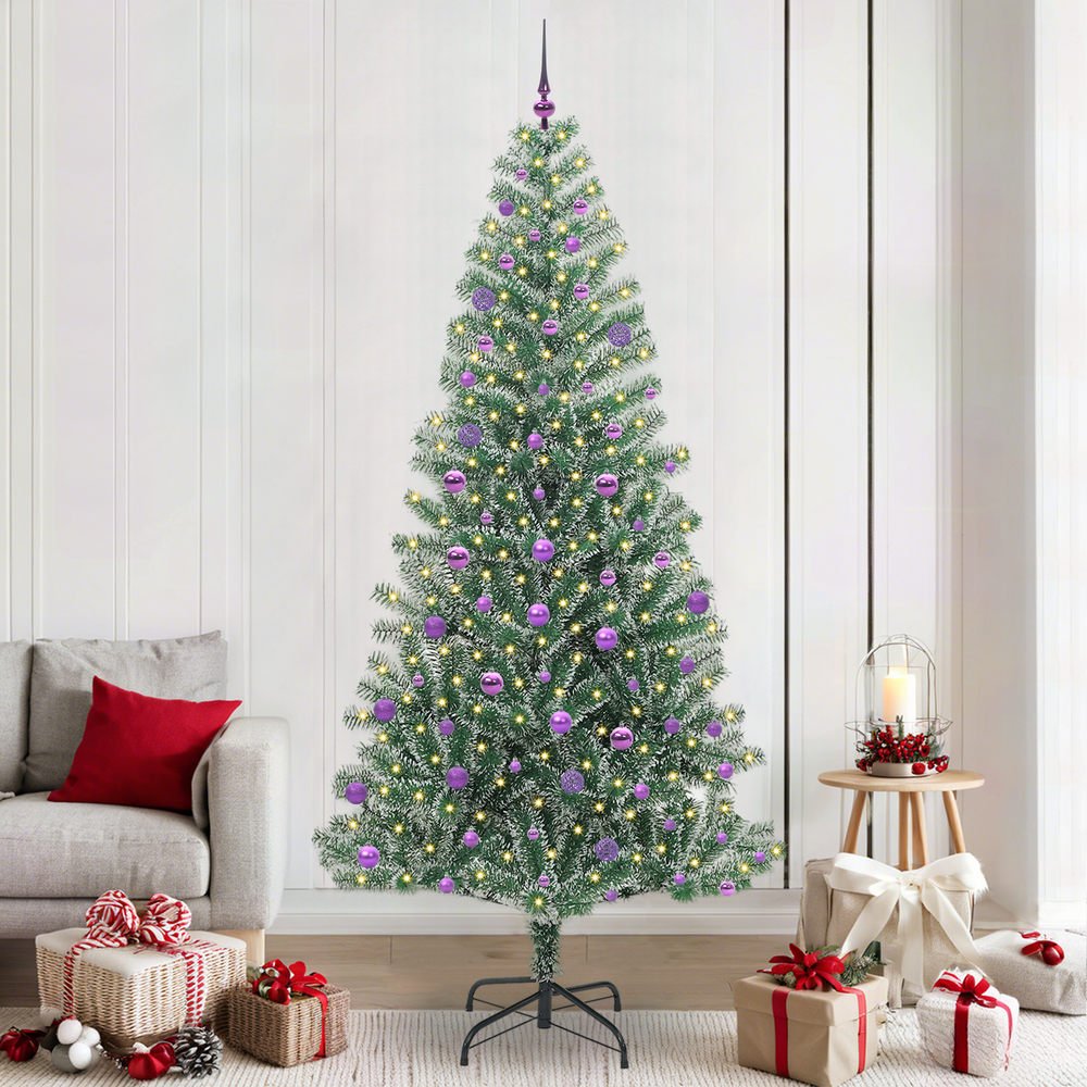 Artificial Christmas Tree HOLLOW STAR, With Snow and LED Light with 300 LEDs 240 cm.