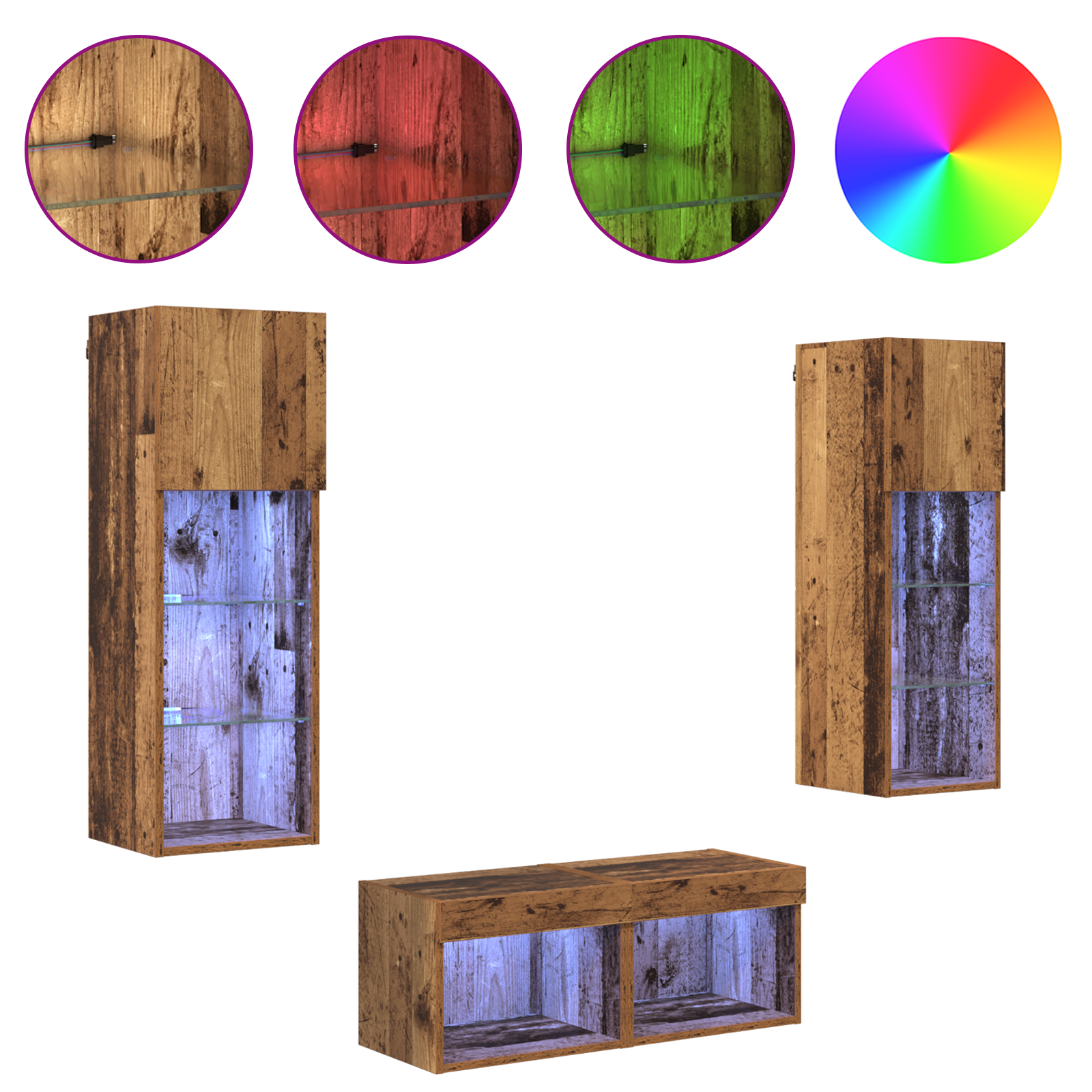 TV sieniniai spintelės 4 pcs Amatininkų ąžuolas 40 x 30 x 30 cm