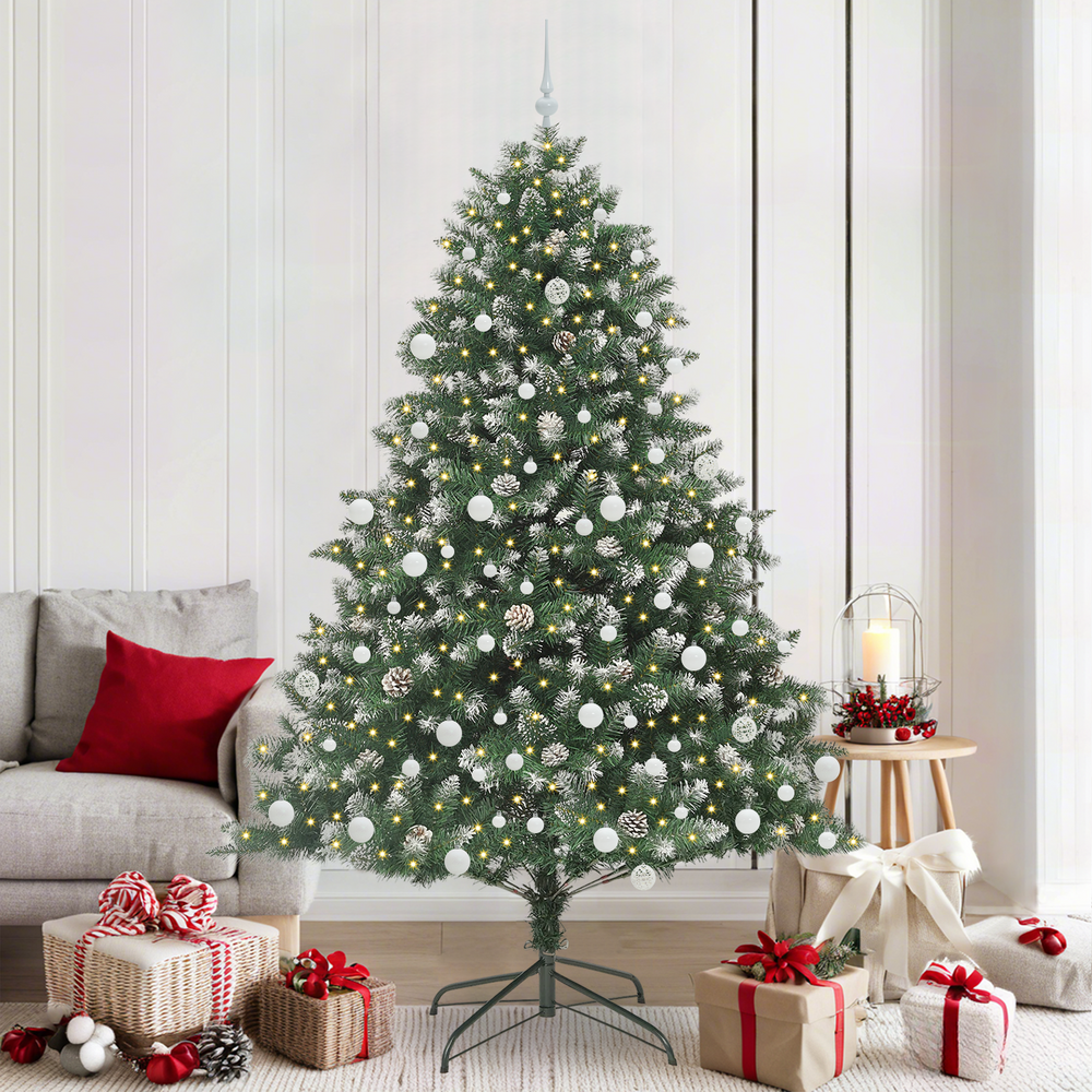 Artificial Christmas Tree Green 210 cm PVC, plastic and steel