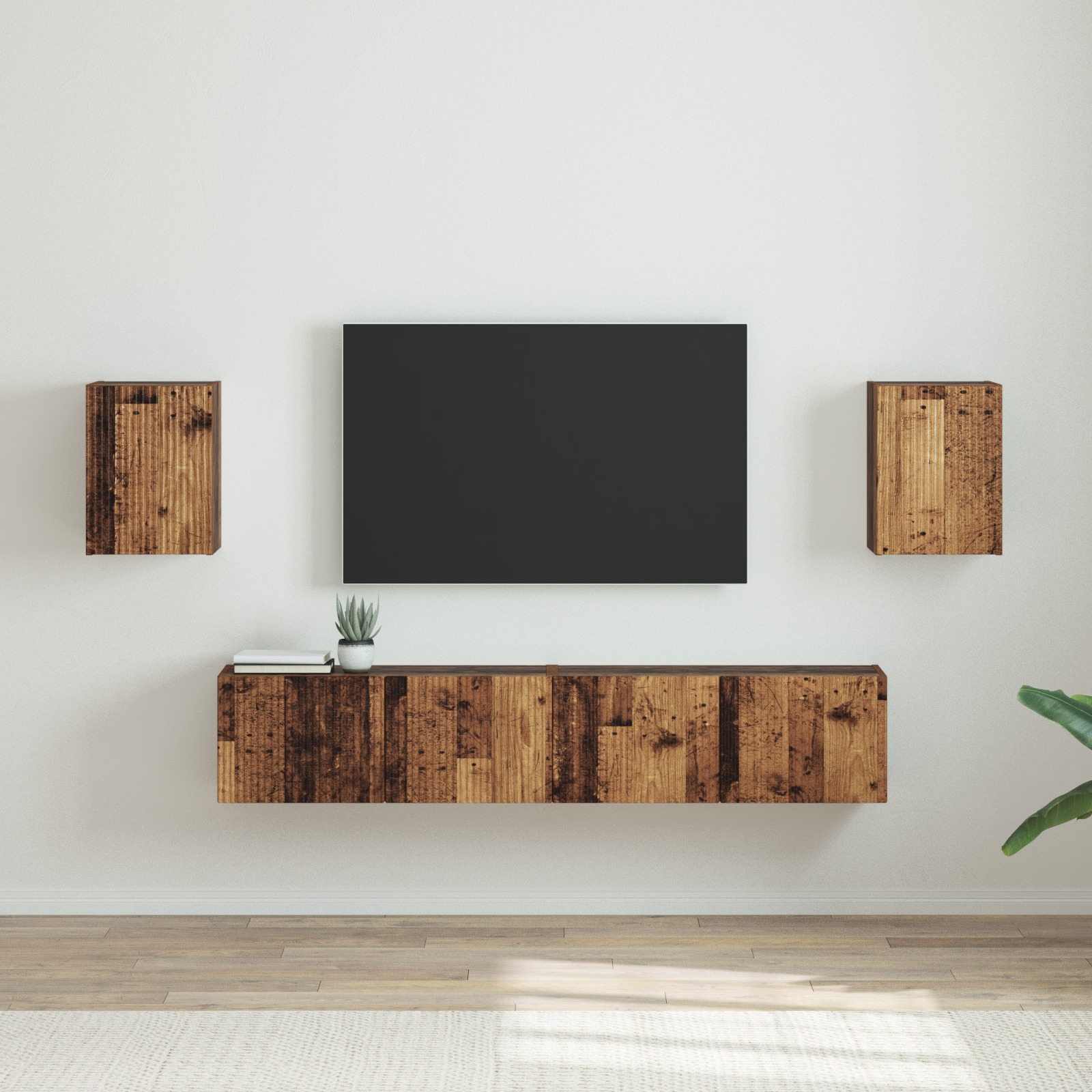 TV sieninė spintelė 2 pcs Senovinis medis 30 x 31 x 40 cm