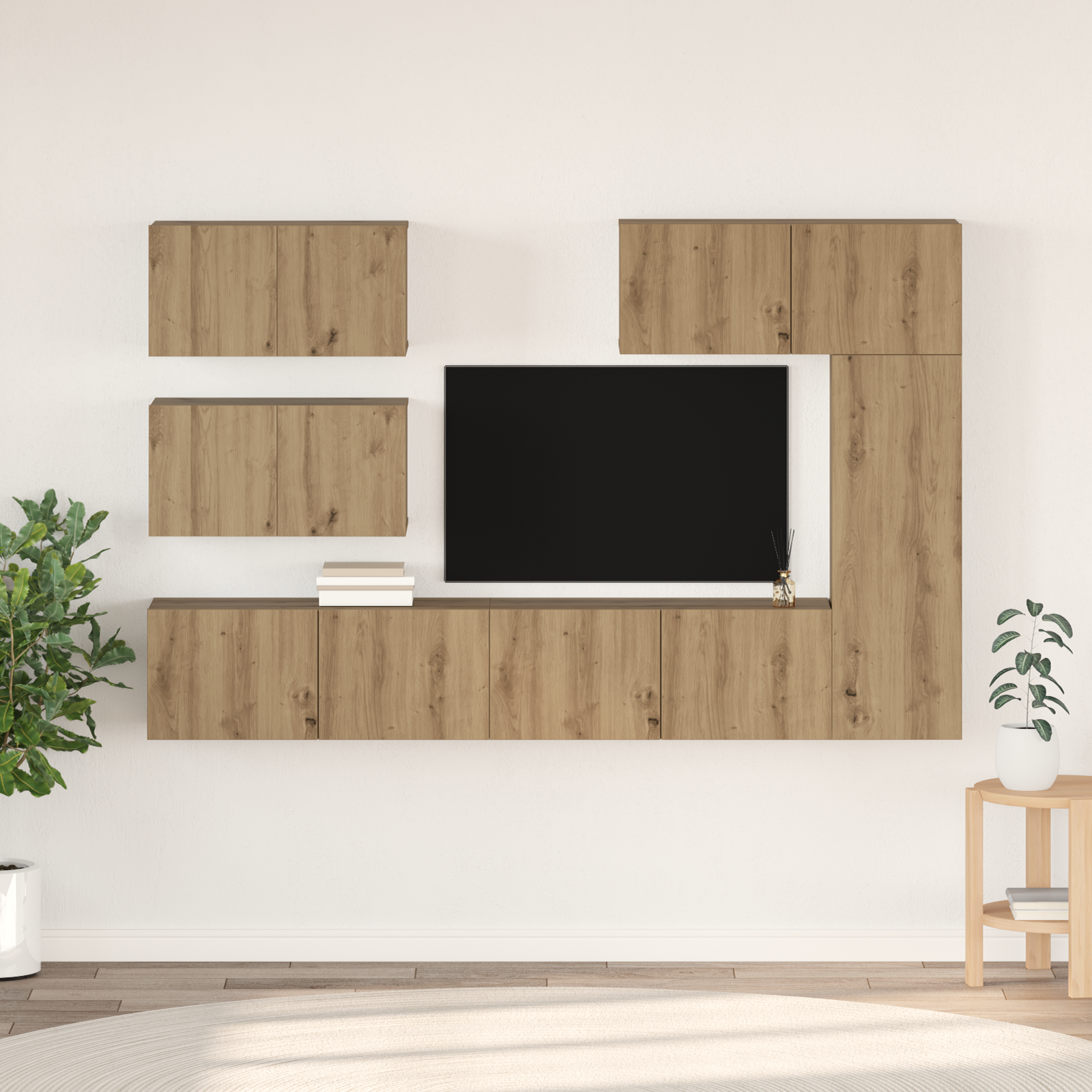 TV spintelių komplektas 6 pcs artisano ąžuolo 30.5 x 30 x 90 cm