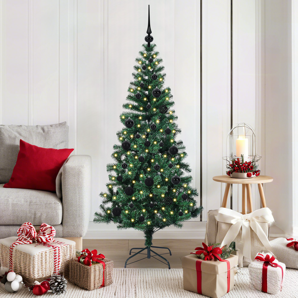 Artificial Pre-Lit Christmas Tree Green 150 cm