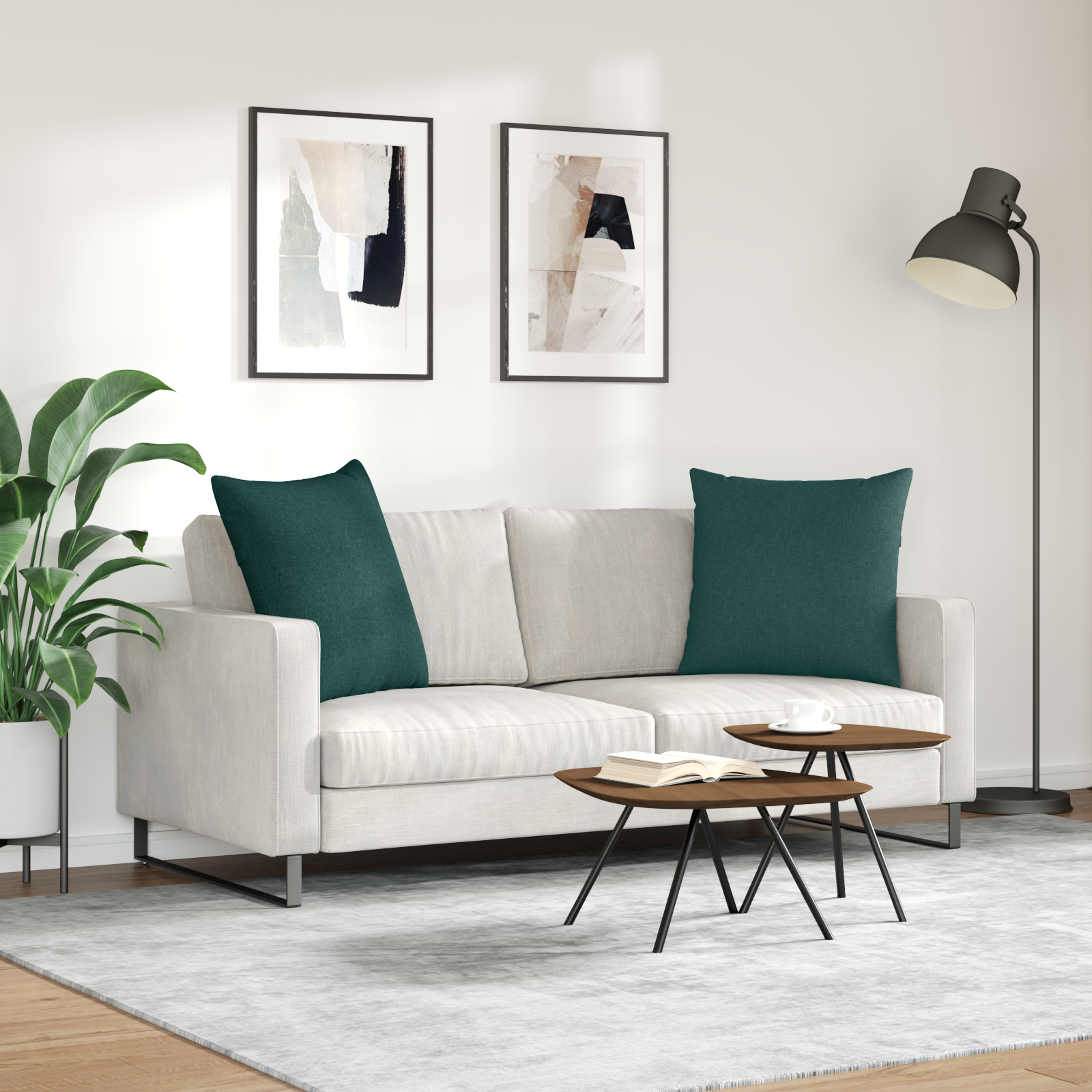 Sofa Pagalvės 2 pcs Tamsiai žalia 80 x 80 cm audinys