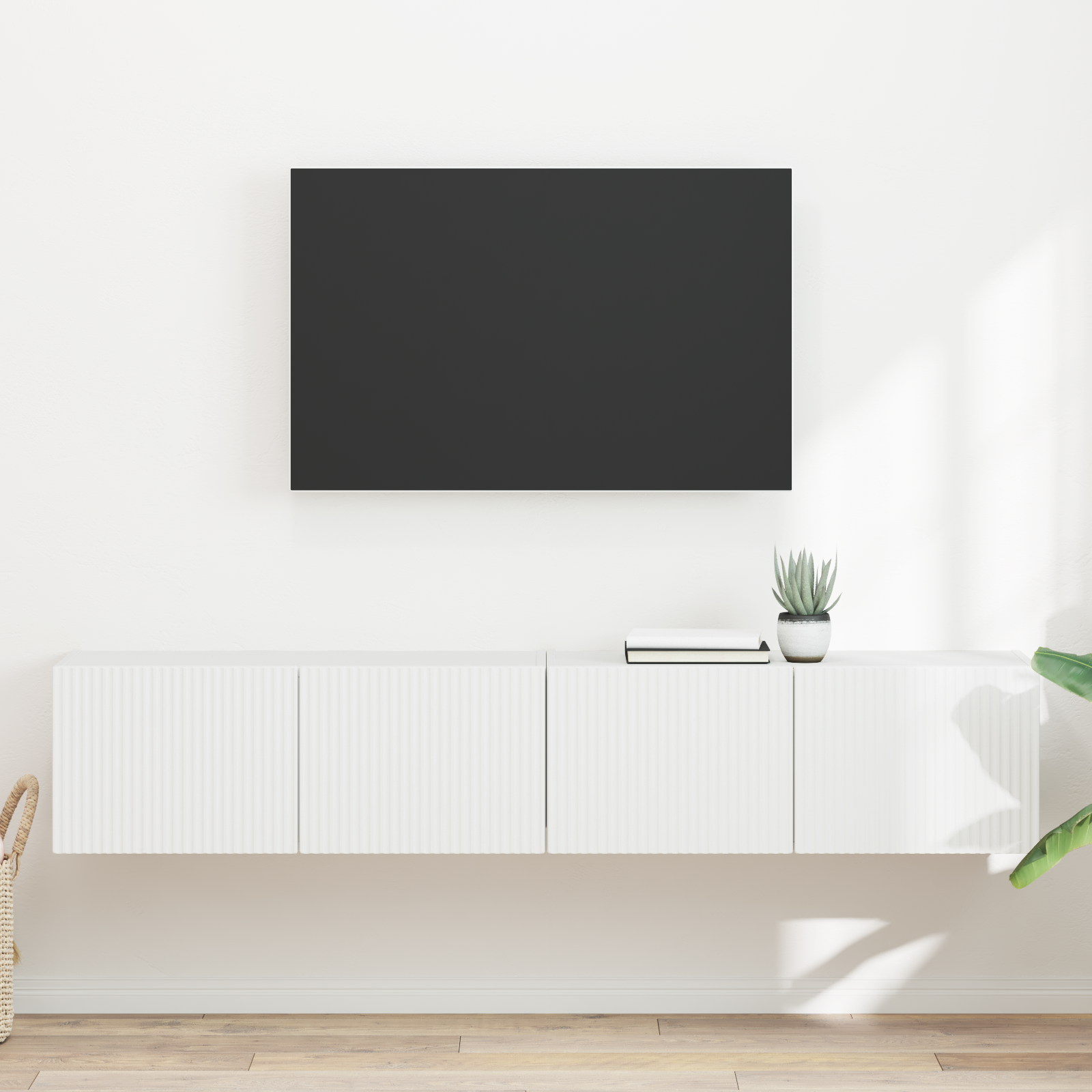 TV sienas skapītis 2 gab. balts 78,5 x 31 x 29,5 cm