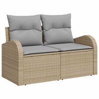 10 Dalių Sodo Sofa Komplektas su Pagalvėlėmis Bežinė Poli Ratanas Akacija - Namų Idėja