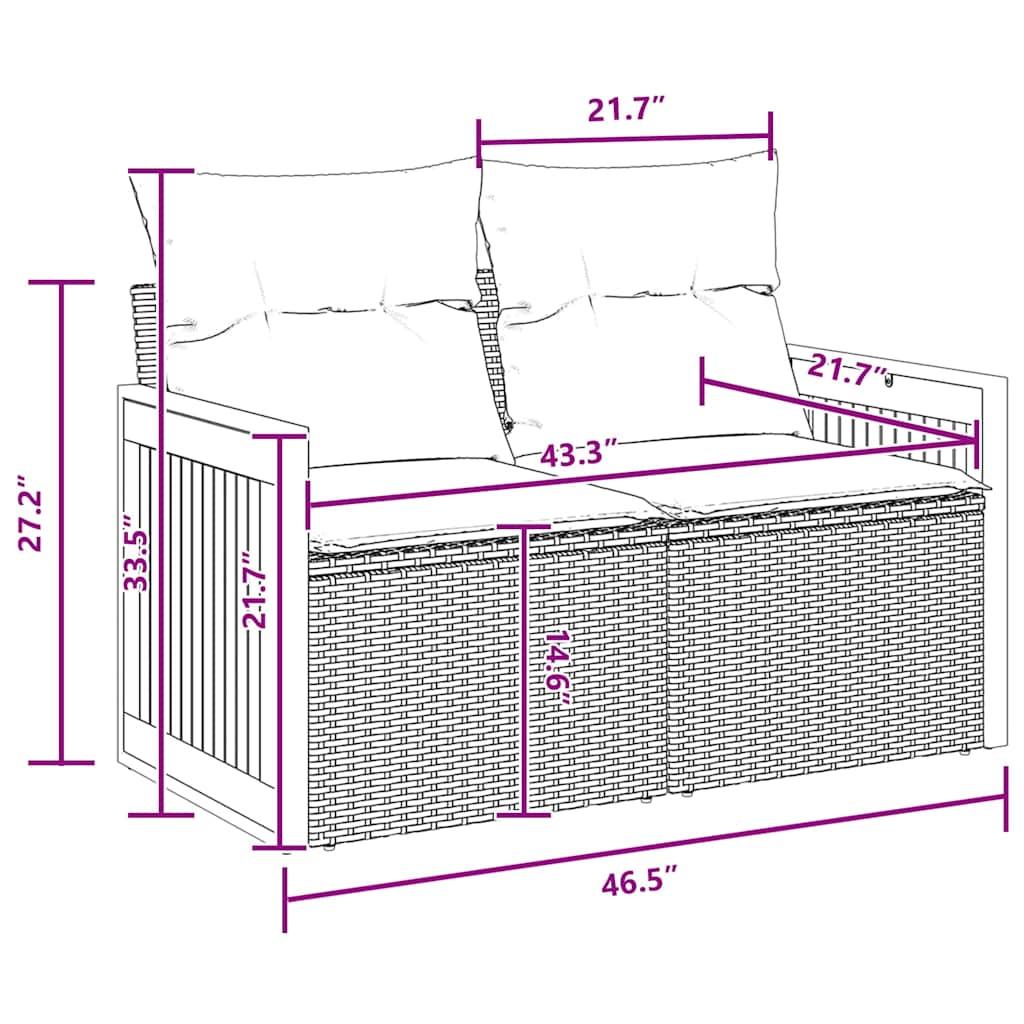 10 dalių sodo sofa komplektas su pagalvėlėmis juodas poli ratanas akacija - Namų Idėja