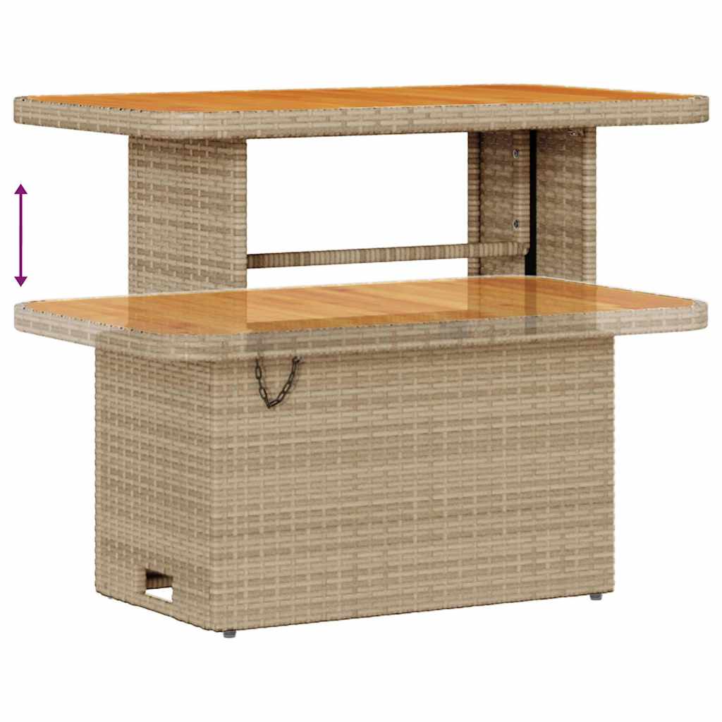 10 dalių Sodo Sofa Komplektas su Pagalvėlėmis Smėlio Poli Rattan Akacija - Namų Idėja