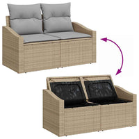 10 dalių sodo sofa komplektas su pagalvėlėmis Smėlio poliratanas akacija - Namų Idėja