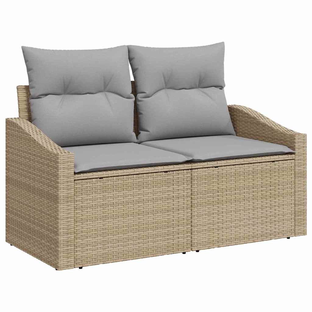 10 dalių sodo sofa komplektas su pagalvėlėmis Smėlio poliratanas akacija - Namų Idėja