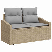 10 dalių sodo sofa komplektas su pagalvėlėmis Smėlio poliratanas akacija - Namų Idėja