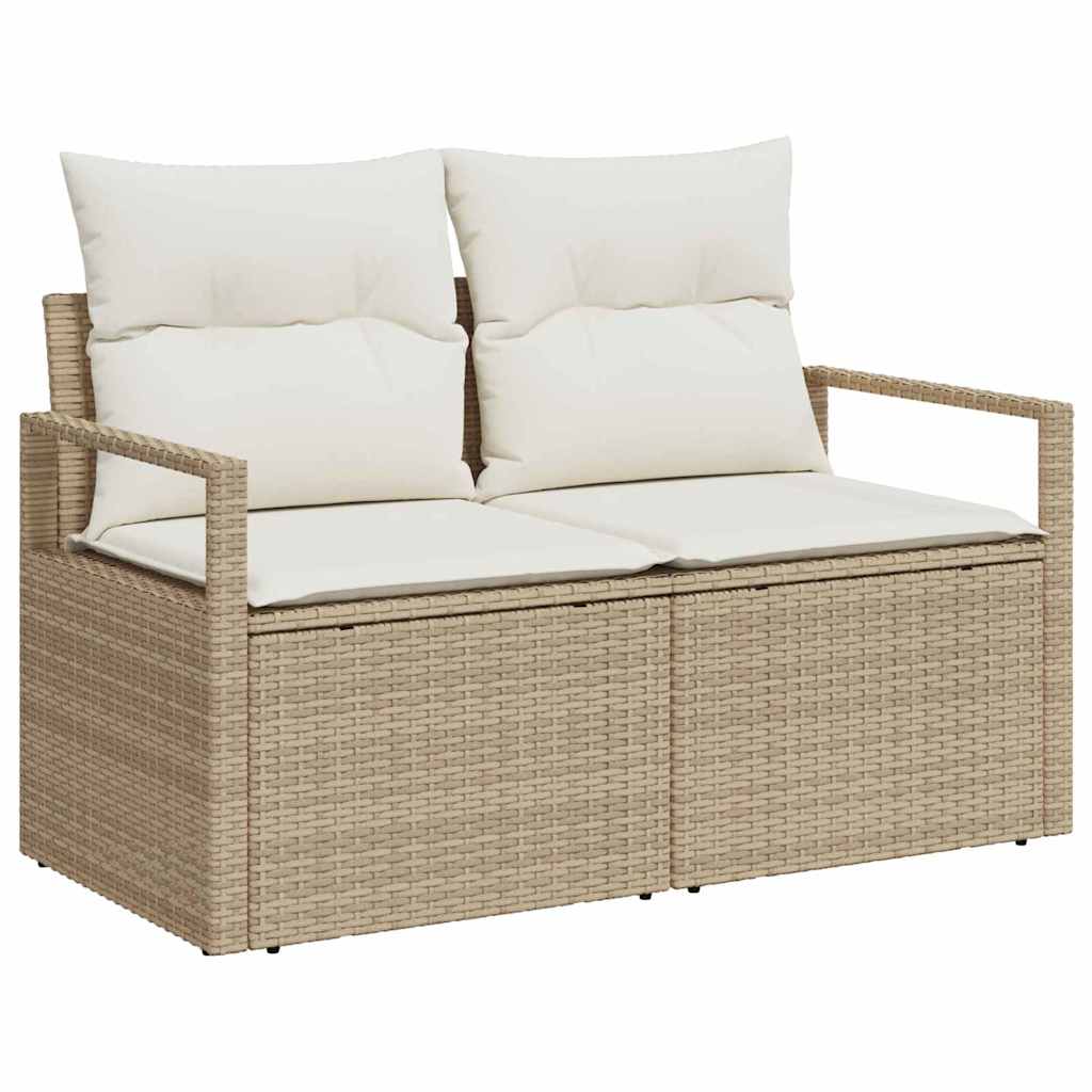 10 dalių sodo sofa komplektas su pagalvėlėmis Smėlio poliratanas akacija - Namų Idėja