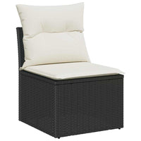 10 dalių sodo sofa komplektas su pagalvėmis juoda poli rattan akacijos - Namų Idėja