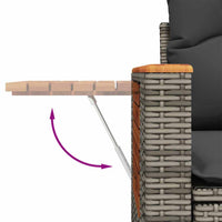 10 dalių sodo sofa komplektas su pagalvėmis Pilka Poli ratanas Akacija - Namų Idėja
