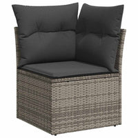 10 dalių sodo sofa komplektas su pagalvėmis pilka poli ratanas akacija - Namų Idėja
