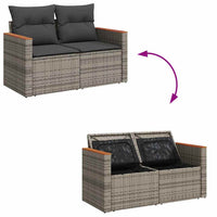 10 dalių sodo sofa komplektas su pagalvėmis pilkas poliratanas akacija - Namų Idėja