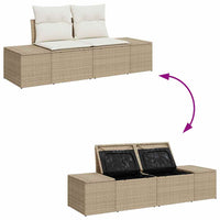 10 dalių sodo sofa komplektas su pagalvėmis - Smėlio - Poli ratanas - Akacijos - Namų Idėja