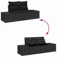 10 Dalių Sodo Sofa Rinkinys Su Pagalvėlėmis Juoda Poli Ratanas Akacija - Namų Idėja