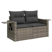 10 dalių sodo sofa rinkinys su pagalvėlėmis pilka poli ratanas akacijos - Namų Idėja