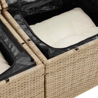 10 dalių sodo sofa rinkinys su pagalvėlėmis Smėlio poli ratanas - Namų Idėja