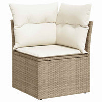 10 dalių sodo sofa rinkinys su pagalvėlėmis Smėlio poli ratanas - Namų Idėja